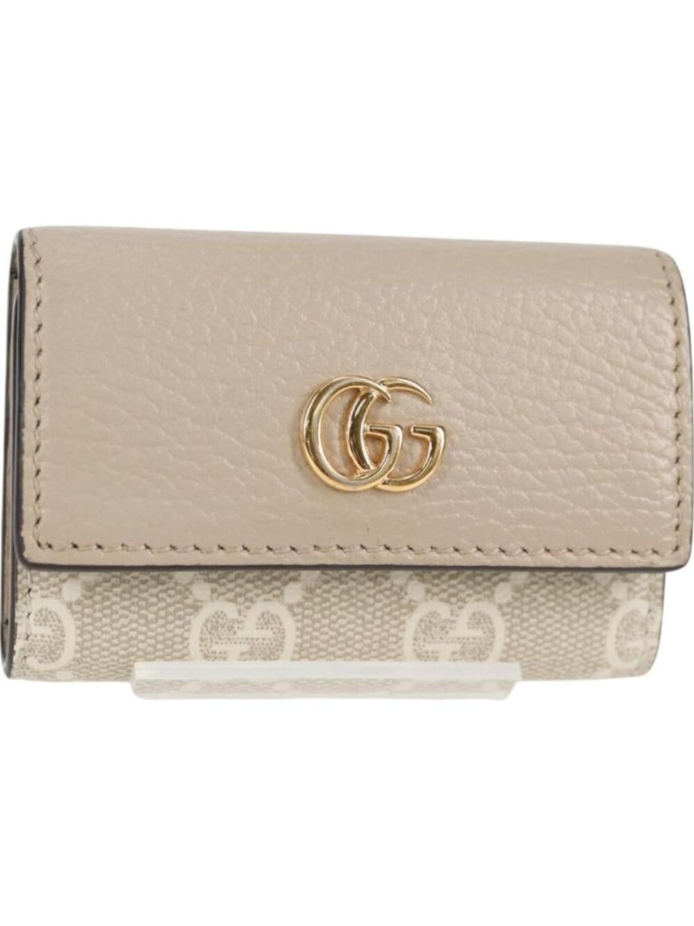 GUCCI GG Supreme Key Case PVC White Gold 456113 2149